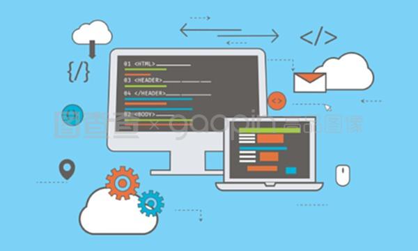 平面插图 网页开发中的商业概念与技术表达